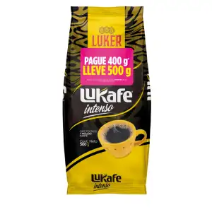 CAFÉ TOSTADO LUKAFE INTENSO PAGUE 400 LLEVE500g