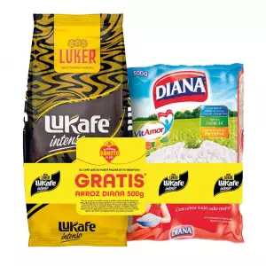 CAFÉ TOSTADO LUKAFE INTENSO X400g GRATIS ARROZ