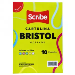 CARTULINA BRISTOL SCRIBE MIXTO X10hj