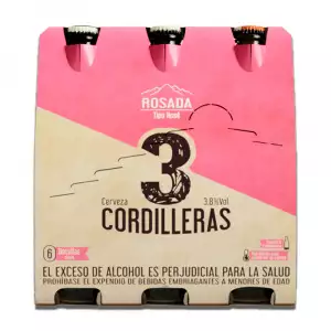 CERVEZA 3 CORDILLERAS ROSADA BOTELLA X6U X330ml