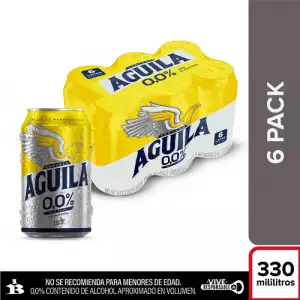 CERVEZA ÁGUILA CERO LATA X6U X330ml