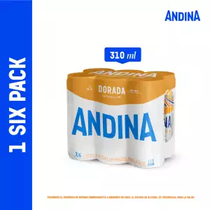 CERVEZA ANDINA DORADA LATA X6U X310ml