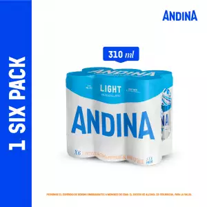 CERVEZA ANDINA LIGHT LATA X6U X310ml