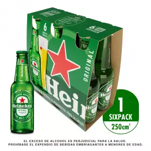 CERVEZA HEINEKEN BOTELLA X6 X250ml