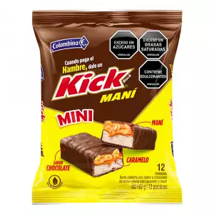 CHOCOLATE BARRA KICK MANI MINI X12 X13.5g