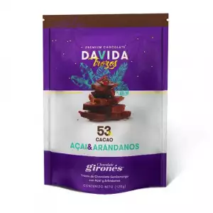 CHOCOLATE DAVIDA CACAO ARANDANOS X120g