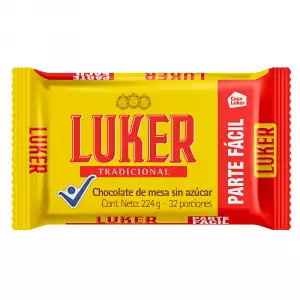 CHOCOLATE LUKER SIN AZUCAR X224g