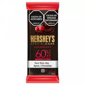 CHOCOLATINA HERSHEYS ARANDANOS 60% X85g