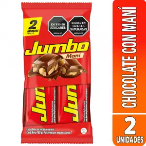 CHOCOLATINA JUMBO MANÍ X2U X90g