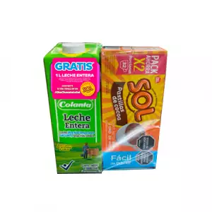 COCOA PASTILLA SOL X2u X400g GRATIS LECHE