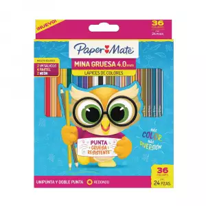COLORES PAPER MATE DOBLE PUNTA 12 DOBLE PUNTA+12 UNIPUNTA 4.0mm 36-24