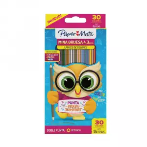 COLORES PAPER MATE DOBLE PUNTA 4.0 mm X15u
