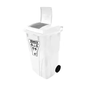 CONTENEDOR LUXURY PLASTICO BLANCO 120LT