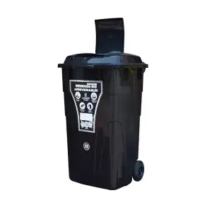 CONTENEDOR LUXURY PLASTICO NEGRO 120LT