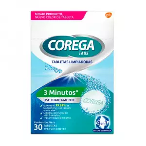 COREGA TABS LIMPIADOR PRÓTESIS Y APARATOS DENTALE X30 TABLETAS