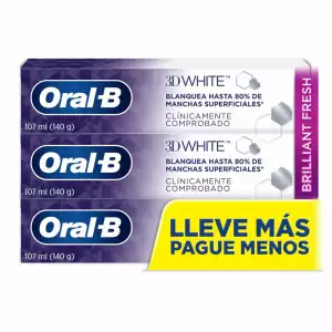 CREMA DENTAL ORAL B 3D WHITE BRILLANT FRESH X3U X107m