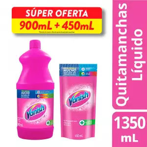 DESMANCHADOR LÍQUIDO VANISH ROPA COLOR X900ml+450ml