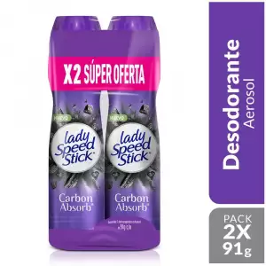 DESODORANTE AEROSOL LADY SPEED STICK CARBON ABSORB X2u X91g