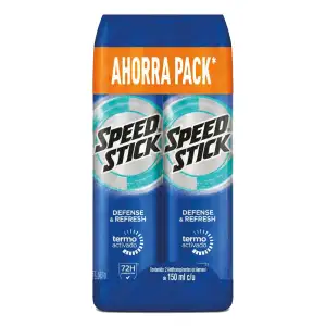 DESODORANTE AEROSOL SPEED STICK DEFENSE REFRESH X2 X150ml