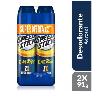 DESODORANTE AEROSOL SPEED STICK ENERGY X2 X91g