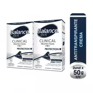 DESODORANTE BALANCE CREMA CLINICAL PROTECTION MEN X2 X50gramos
