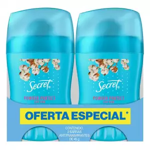DESODORANTE BARRA SECRET POWDER PROTECT COTTON X2 X45g