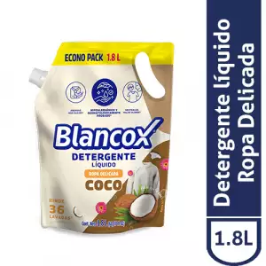 DETERGENTE LÍQUIDO BLANCOX COCO ROPA DELICADA DOYPACK X1800ml