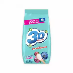 DETERGENTE POLVO 3D MULTIUSOS FUSION FLORAL X5000g