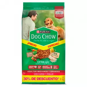 DOG CHOW ADULTO RAZA MEDIANA GRANDE X2000g DTO 30%