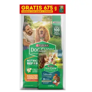 DOG CHOW ADULTO TODOS LOS TAMAÑOS X2000g GRATIS 675G
