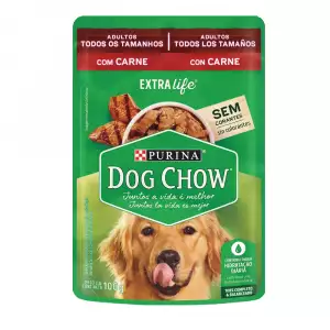 DOG CHOW POUCH ADULTO TODOS LOS TAMAÑOS CARNE X100g