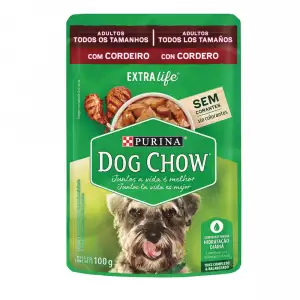 DOG CHOW POUCH ADULTO TODOS LOS TAMAÑOS CORDERO X100g