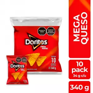 DORITOS MEGAQUESO PAGUE 10 LLEVE 12 X408g