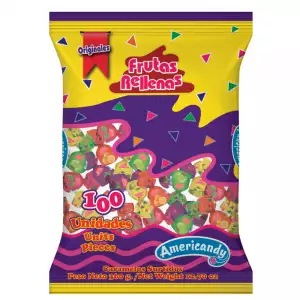 DULCES AMERICANDY FRUTAS RELLENO X100u X360g