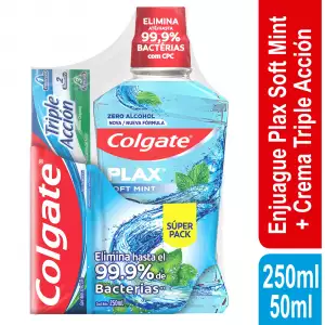 ENJUAGUE BUCAL PLAX SOFT MINT X250m+CREMA 50ml
