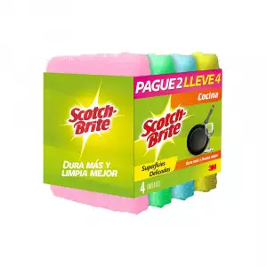 ESPONJILLA SCOTCH-BRITE COCINA SUPERFICES DELICADAS PAGUE 2 LLEVE 4