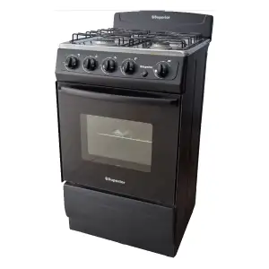 ESTUFA SUPER 4 PUESTOS HORNO GAS NATURAL ENCENDIDO ELECTRICO NEGRA