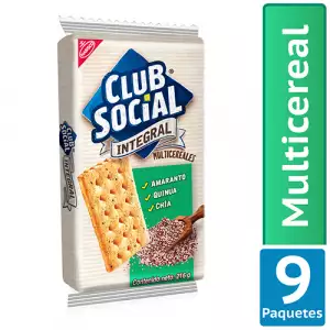 GALLETAS CLUB SOCIAL INTEGRAL MULTICERALES  X9U X24g