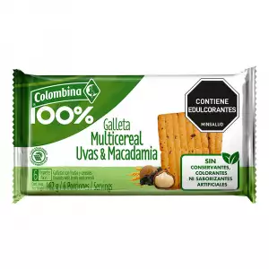 GALLETAS COLOMBINA MULTICEREAL  UVA MACADAMIA X6 X27g