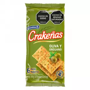 GALLETAS CRAKEÑAS OLIVA Y OREGANO X6U X24g