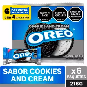 GALLETAS OREO COOKIES AND CREAM X6 X36g