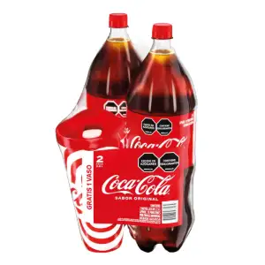 GASEOSA COCA COLA X2 X2.5 LT + VASO