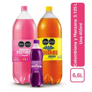 GASEOSA POSTOBÓN DUO X3.125ml GRATIS GASEOSA X400ml