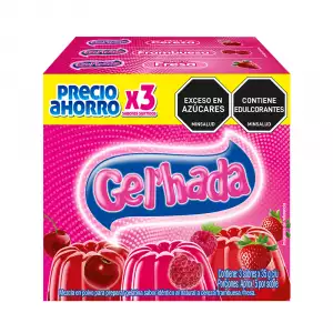 GELATINA GELHADA CEREZA FRAMBUESA FRESA X3U X35g