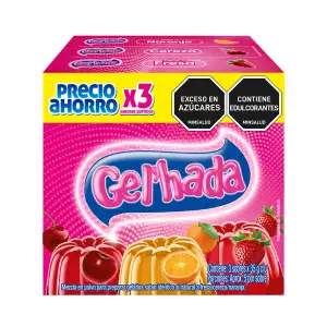 GELATINA GELHADA FRESA CEREZA NARANJA X3U X35g