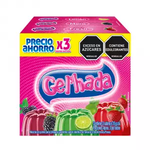 GELATINA GELHADA LIMON MORA FRESA X3U X35g