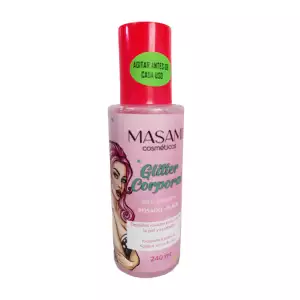 GLITTER CORPORAL MASAMI ROSA PLATA X240ml