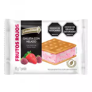 HELADO COLOMBINA GALLETA FRUTOS ROJOS X65g