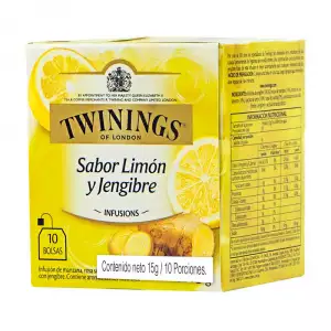 INFUSION TWININGS LIMÓN JENGIBRE X10U X1.5g