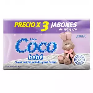 JABÓN COCO AZULK BEBE X3U X180g